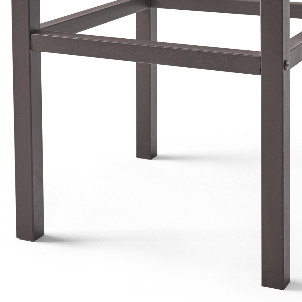 English Elm Christopher Knight Home® - Milos Acacia Wood Barstool Set of 2 — Modern Industrial Outdoor Seats, Powder-Coated Iron Frames Durable 57485.00DBRN