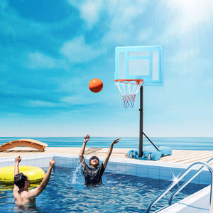 English Elm Soozier Poolside Basketball Hoop Adjustable Steel Frame with Fillable Weighted Base W2225P229360