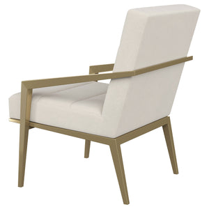 English Elm 1pc Bouclé Swivel Accent Chair with Channel Back, Plush Foam Seat, 360° Rotation, Modern Comfort Cream,Gold 30 L x 26 W x 29.5 H B011P308569