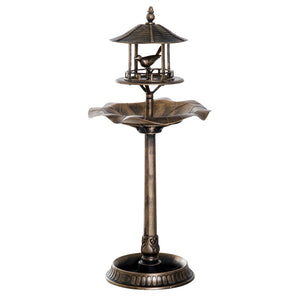 English Elm Outsunny 3-In-1 Vintage Garden Bird Bath, Feeder & Planter - Elegant Antique Design For Bird Lovers W2225P217962-GIGA
