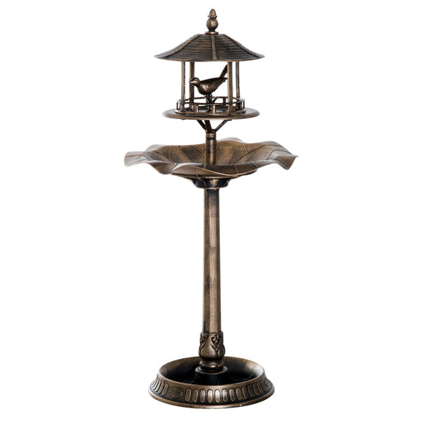 English Elm Outsunny 3-In-1 Vintage Garden Bird Bath, Feeder & Planter - Elegant Antique Design For Bird Lovers W2225P217962-GIGA