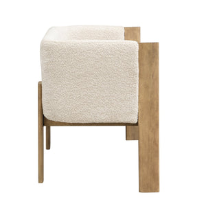 English Elm 48.5" Compact Track Arm Loveseat Rubberwood Frame Polyester Upholstery Studio Sofa Almond,Natural Ash N771P384798V