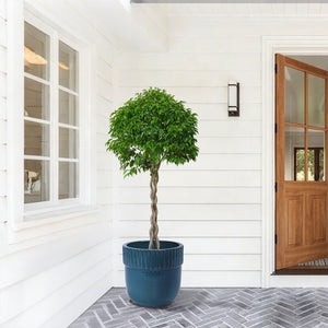 English Elm 3 Pieces Ceramic Flowerpot Set – Handcrafted Antique Blue Planters For Garden, Patio & Home Décor W3273P321474