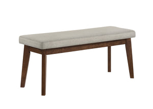 English Elm Mid-century1pc Plush Upholstered Bench with Warm Wood Finish — Mid-Century Dining Seat, 44.9" x16.5" x19.7" Brown 17.32 L x 45.83 W x 6.5 H B011P373214