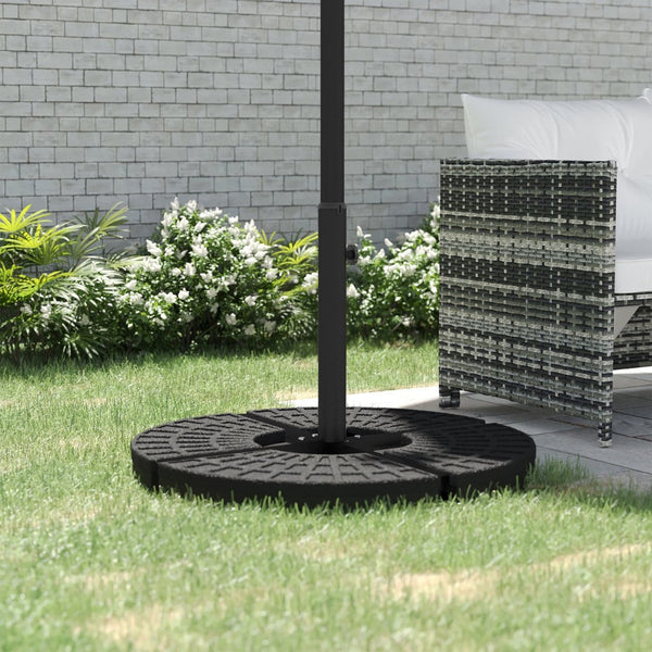 English Elm Outsunny Heavy-Duty Cross Brace Umbrella Stand For Stability & Style, Fits 1.5"-1.9" Poles, Black W2225P229167-GIGA