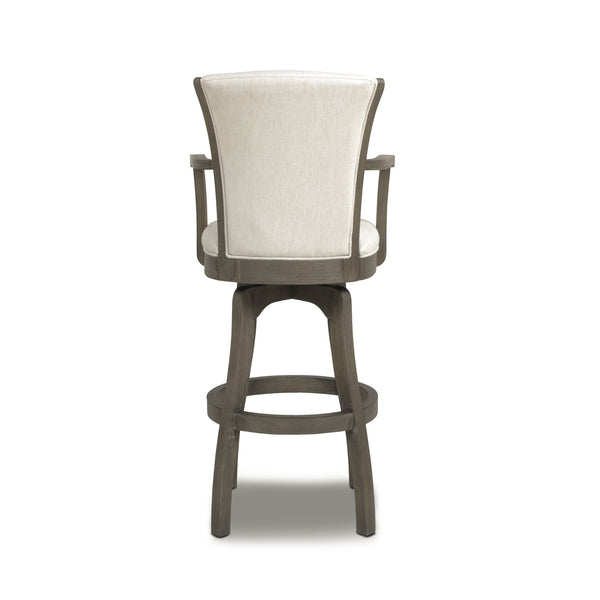 English Elm Jennifer Taylor Home - Williams 31" Elegant Swivel Bar Stool With Armrests, Natural White Linen For Timeless Comfort B2719P238367