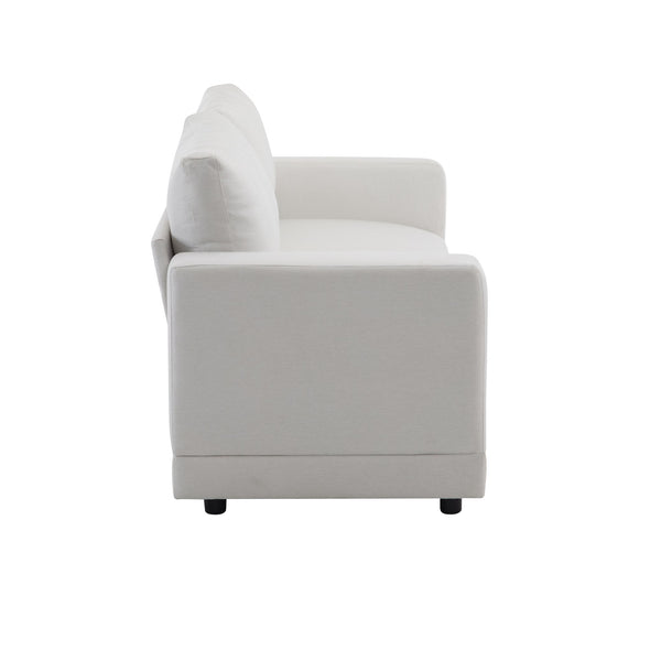 English Elm Package Three Seat Woven Fabric Sofa Scandinavian Minimalist White Living Room N767P240702B