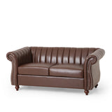 Christopher Knight Home® - Noble House - Glenmont Contemporary Channel Stitch Loveseat with Nailhead Trim