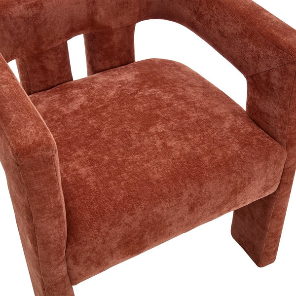 English Elm United We Win Chenille Barrel Accent Armchairs Set of Two for Living Room Dining Orange W1568P389272