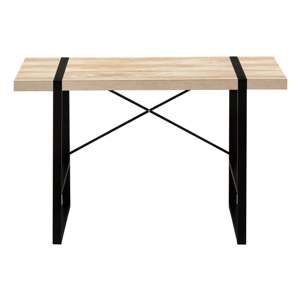 English Elm Computer Desk - Stylish Natural Laminate With Black Metal Frame, Perfect For Home Office & Study B2710P219880