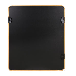 English Elm Gold 30x36 Rectangular Bathroom Mirror – Brushed Aluminum Alloy Frame, Shatterproof HD Glass, Easy Install W2203P310396