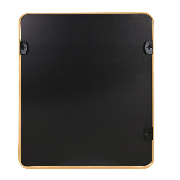 English Elm Gold 30x36 Rectangular Bathroom Mirror – Brushed Aluminum Alloy Frame, Shatterproof HD Glass, Easy Install W2203P310396