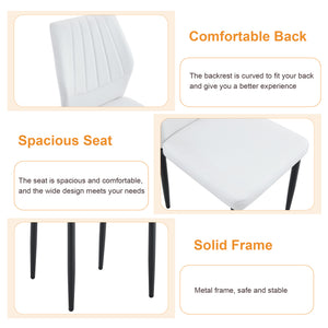 English Elm Table and Chair Set Modern Marble Glass Top with Four Pu Leather Seats for Dining W1151S04662