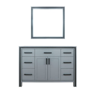 English Elm Dark Grey Bath Vanity Set With 34" Mirror - 48" W, Ample Storage, Modern Design, Easy Install B2731S00540