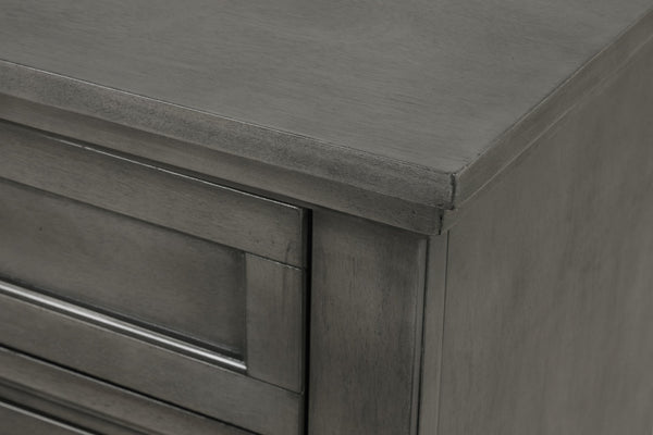 English Elm Meade Contemporary 5-Drawer Chest with Felt-Lined Top, Dovetail Construction & Wood Feet for Style Gray 39.5 L x 53 W x 20.5 H B078P301547