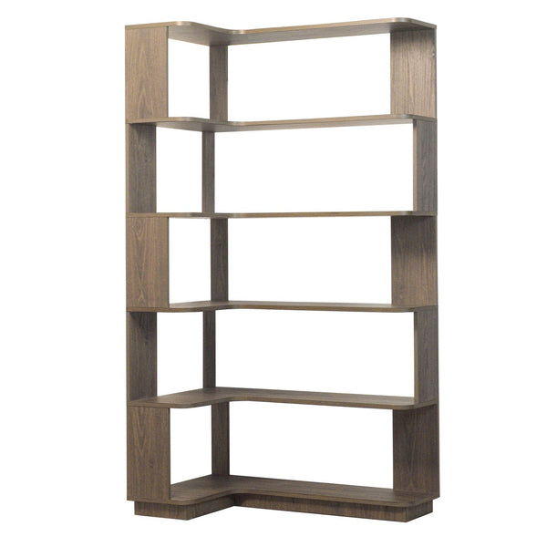 English Elm 90cm Five Tier L Shaped Corner Bookcase Open Wood Shelving for Home Office or Living Room W2899P444159