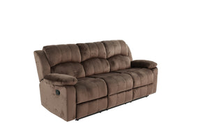 English Elm Comfortable Motion Sofa Oversized 83" Chocolate Padded Suede Reclining Couch Wide Arms Plush Comfort B011P205572