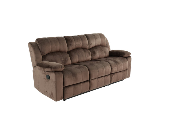 English Elm Comfortable Motion Sofa Oversized 83" Chocolate Padded Suede Reclining Couch Wide Arms Plush Comfort B011P205572