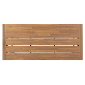 English Elm Trexm Solid Acacia Outdoor Bar Set Five Piece Rustic Slatted Counter Height Patio Light Teak TM000029AAD