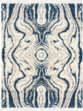Unique Loom Hygge Shag Valley Machine Made Abstract Rug Blue, Gray/Ivory 8' 0" x 10' 0"