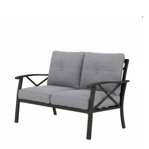 English Elm 5-piece Outdoor Steel Conversation Set with Thick Foam Cushions for Patio or Deck Gray B082S00127