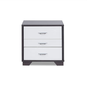 English Elm Two-tone Modern Nightstand with 3 Smooth-Glide Drawers, Space-Saving End Table for Bedroom Black,White B016P253974