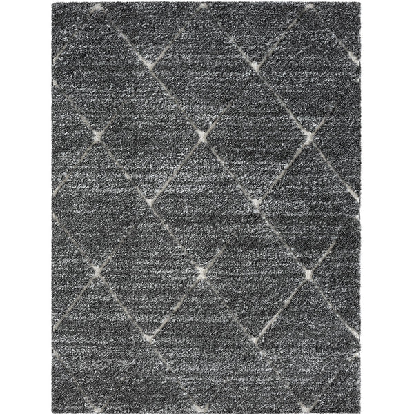 JLA Home Madison Park - Talas Shag Area Rug Grey Cream Diamond Trellis — Plush High Pile, OEKO‑TEX, Stain‑Resistant Comfort 84 L x 60 W x 0.75H MP35-8036