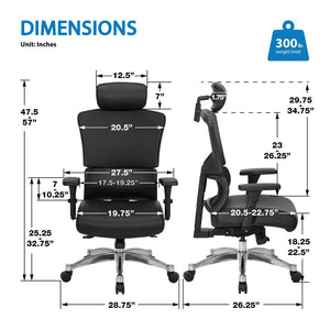 OSP Home Furnishings 639 Series Ergonomic Manager Chair with Lumbar Support and 4-way Adjustable Armrests 639-P76C4-R107