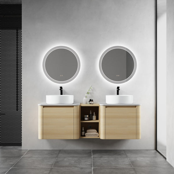 English Elm 60'' Wall-Mounted Bathroom Vanity With Ceramic Sink & Soft-Close Cabinet, Modern Storage Solution W999S00471