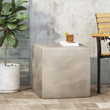 Christopher Knight Home® Quebec Lightweight Concrete Side Table in Light Gray - Modern Design for Patio