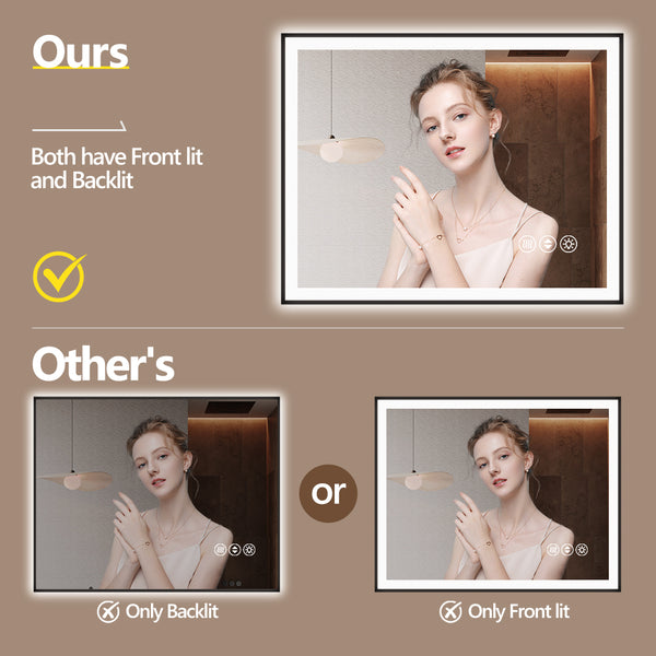 English Elm 20X28 Inch Frameless Led Bathroom Mirror - Smart Anti-Fog, Dimmable Lighting & Durable Design T3757P346981
