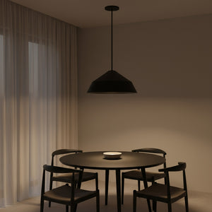English Elm 22 Inch Matte Black Dimmable Led Pendant Etched Glass Diffuser for Dining Rooms B370P399325