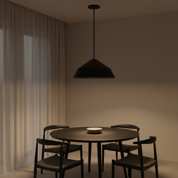 English Elm 22 Inch Matte Black Dimmable Led Pendant Etched Glass Diffuser for Dining Rooms B370P399325