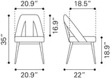 Artus Dining Chair Ivory 110002 Zuo Modern