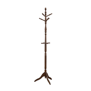 English Elm Dark Solid Wood Coat Rack with 10 Hooks, 3-Tier Tall Entryway Stand for Hats Coats Scarves Bags Dark Brown 25 L x 6.25 W x 4.25 H B011P361927