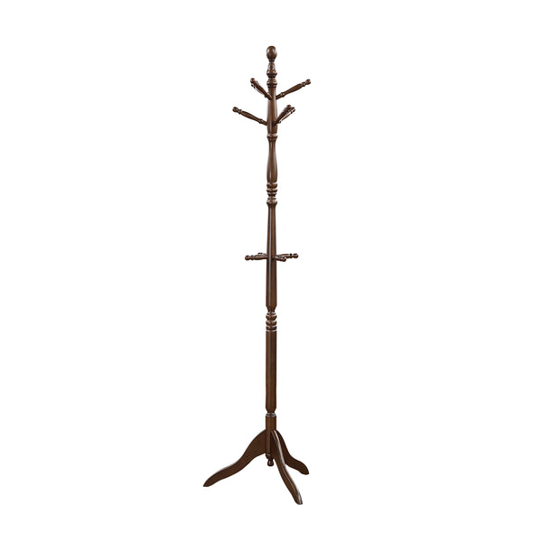 English Elm Dark Solid Wood Coat Rack with 10 Hooks, 3-Tier Tall Entryway Stand for Hats Coats Scarves Bags Dark Brown 25 L x 6.25 W x 4.25 H B011P361927