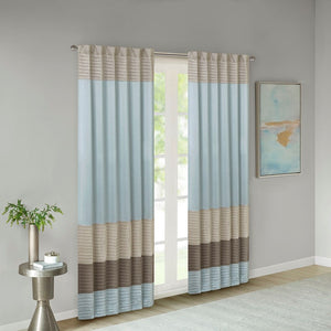 English Elm Polyoni Pintuck Curtain Panel - Elegant Striped Design, Light-Filtering, Versatile Hanging Options B03598066-GIGA