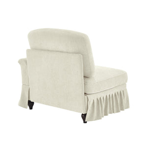 English Elm Sofa Chenille Sectional with Sculptural Curved Arms and Detachable Ruffle Skirt Modular W3041P332567