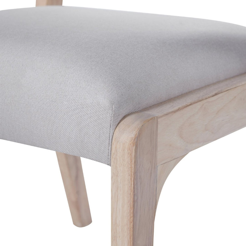 English Elm Wood Dining Chairs Set Of 2, Chic Modern Farmhouse Seating With Sturdy Frame & Soft Beige Linen Upholstery N842P300886A-GIGA