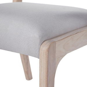 English Elm Wood Dining Chairs Set Of 2, Chic Modern Farmhouse Seating With Sturdy Frame & Soft Beige Linen Upholstery N842P300886A-GIGA