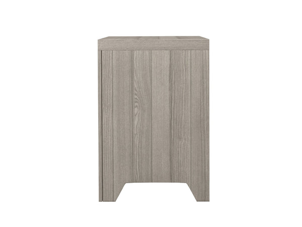English Elm 2 Drawer Nightsand with Bookmatched Ash Veneers, USB Port, Solid Wood & MDF, Sleek Storage Design Light Gray 26.5 L x 18.75 W x 28.5 H B2699P238931