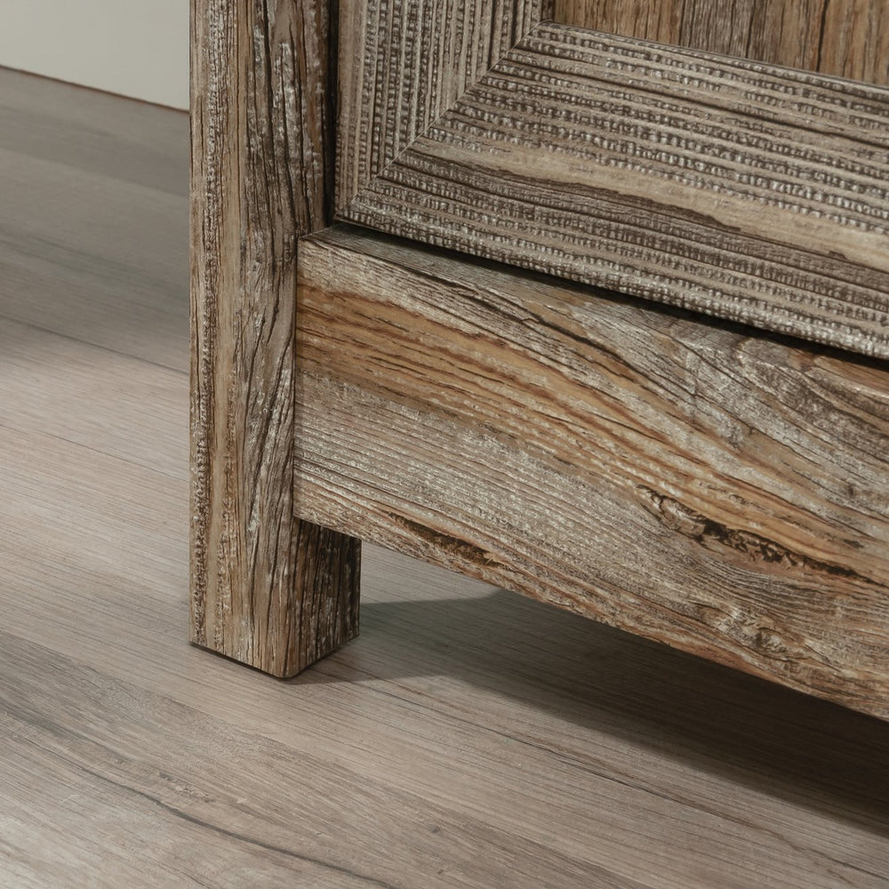 English Elm Library Cabinet With Doors - Stylish Brown Finish, Adjustable Shelves & Space-Saving Design For Home B356P367970