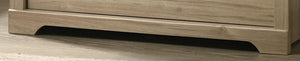 English Elm Elettra Four Drawer Chest in Warm Oak Finish with Bold Black Metal Hardware Light Oak B2749P413340