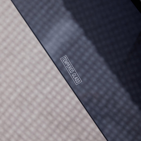 English Elm Tempered Smoke Glass Side Table - Stylish Compact Grey Nightstand For Modern Living Spaces & More W1718P255027-GIGA