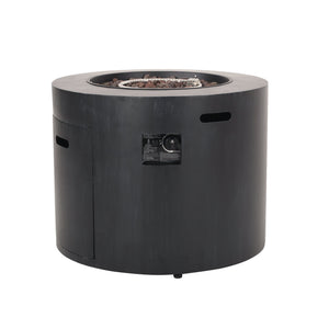 English Elm Circular Powder Coated Iron Propane Fire Pit 50000 Btu Outdoor Patio Gatherings N772P405046B