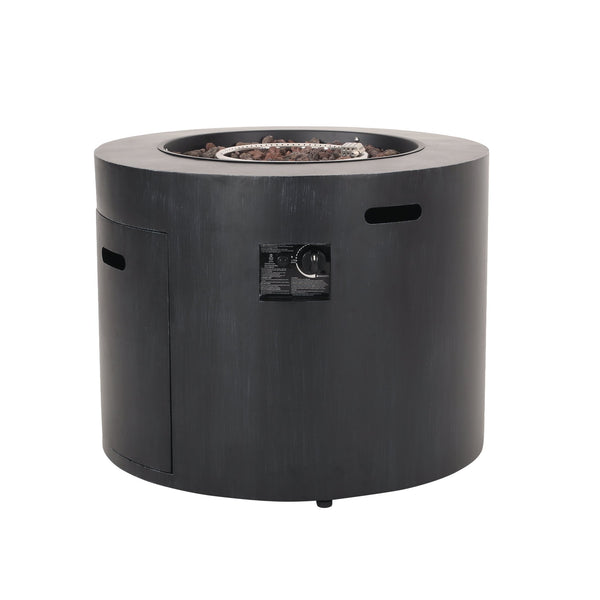 English Elm Circular Powder Coated Iron Propane Fire Pit 50000 Btu Outdoor Patio Gatherings N772P405046B