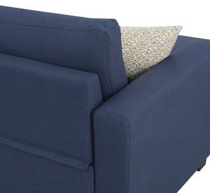 English Elm Navy Fabric Sleeper Sectional with Lift Top Storage Chaise for Compact Living Rooms B361S00027