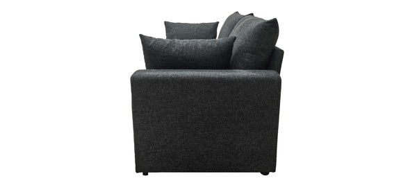 English Elm Modern Low Profile Upholstered Sofa Deep Seat Cushions for Apartment Living Rooms Dark Gray B343P435319