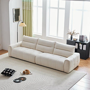English Elm Premium Chenille High-back Sofa Solid Hardwood Frame Ergonomic Seat for Spacious Living Beige W1765S00137