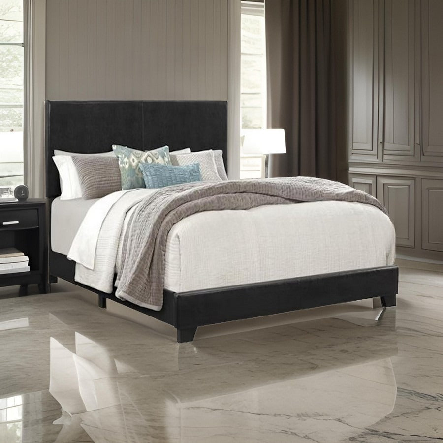 English Elm Shirin Upholstered Queen Bed Nailhead Trim Low Profile Mid-century Bedroom Frame B056P416868